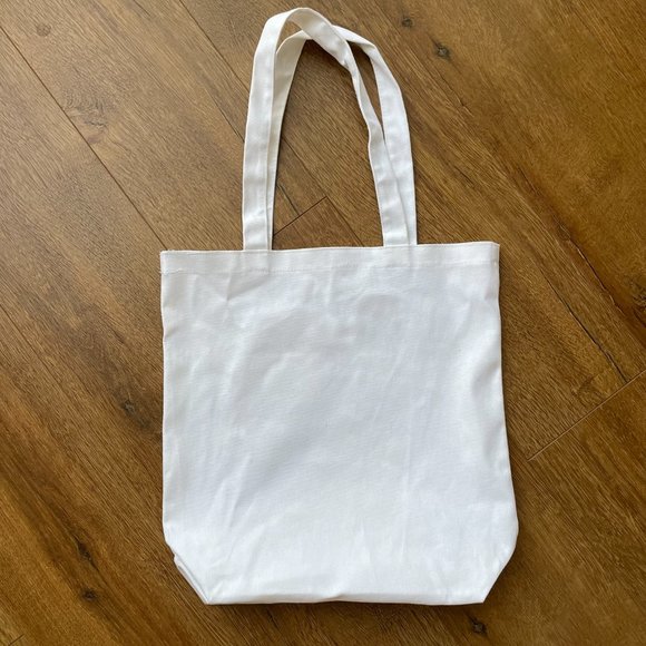 Bride Gold Metallic Lettering White Reusable Small Canvas Tote Bag - Picture 6 of 9